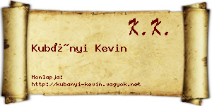 Kubányi Kevin névjegykártya